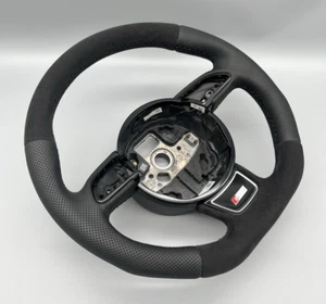 Audi A1 8X A4 B8 A6 C7 A7 A8 D4 Q3 Q7 Lenkrad abgeflacht NEU bezogen ohne Tausch - Bild 1 von 11