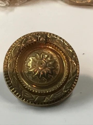 2.3/16” Round Solid Brass Regency Period Bail Handle with Round Backplate NOS Cover