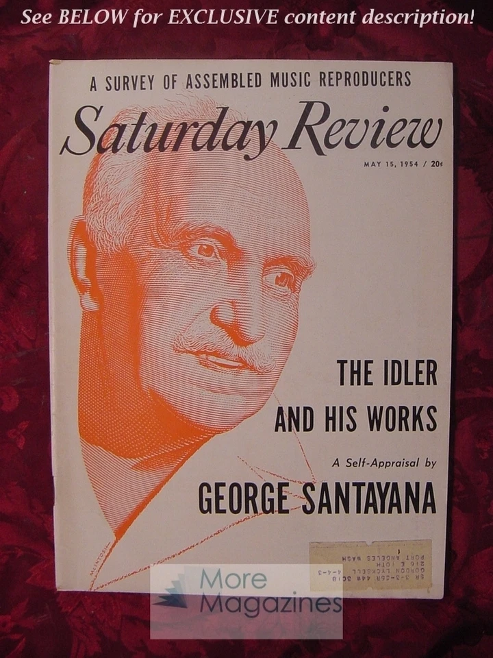 SATURDAY REVIEW May 15 1954 GEORGE SANTAYANA PULITZER PRIZES R. D. DARRELL - Image 1 of 1