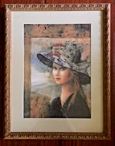 Gerahmte Serigrafie signiert Rina Sutzkever in römisch und hebräisch - Bild 1 von 3