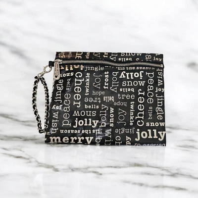 Брайтон косметический клатч кошелек с ремешком черный белый праздник веселые колокольчики надежда читать - Изображение 1 из 4