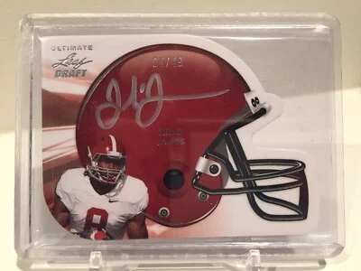 Julio Jones 2011 Leaf Ultimate Draft Helmet Silver AUTO #H-JJ2 4/49 Rookie - Image 1 of 2