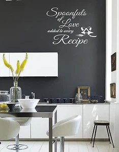 Cucharas de amor receta de pared pegatinas calcomanías de pared cocina/sala de estar - Imagen 1 de 3