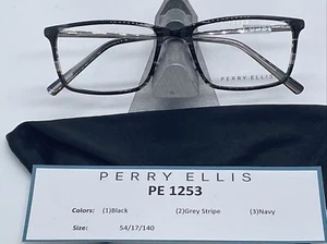 Nuevos marcos de gafas PERRY ELLIS PE 1253-2 gris rayas 54-17-140 - Imagen 1 de 3
