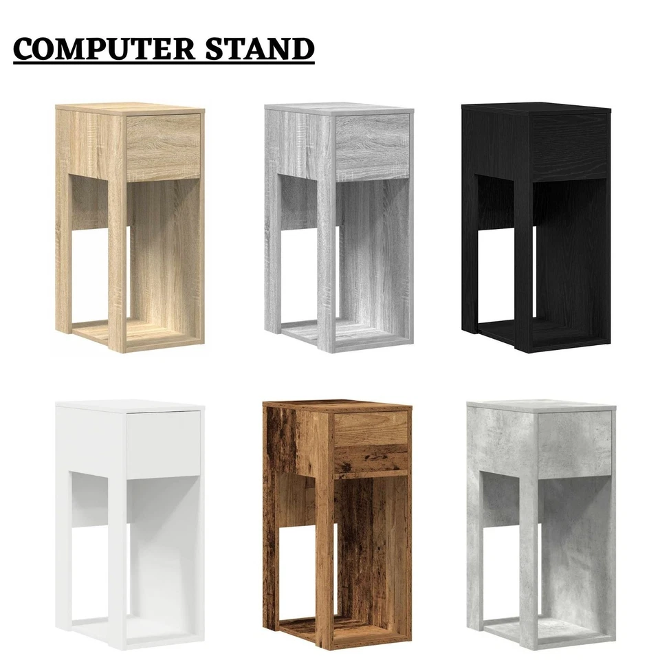 Computer Tower Stand with Drawer PC Storage Stand Computer Cabinet Side Table - Image 1 of 1