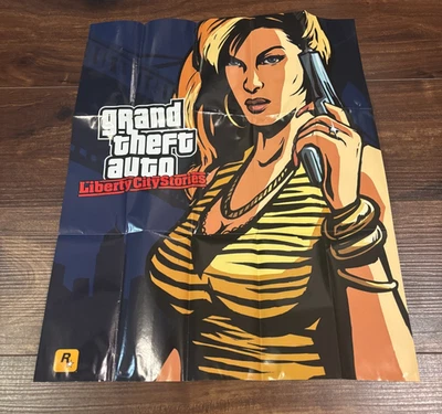 Grand Theft Auto Liberty City Stories Map 2 Sided Poster Sony PSP Manual Only - Image 1 of 2