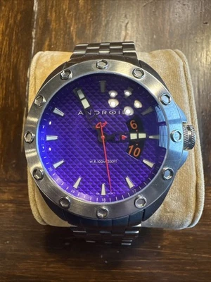 Reloj cronógrafo de cuarzo para hombre 2002 raro Android AD732 Interceptor (púrpura) esfera  Foto 1 de 2