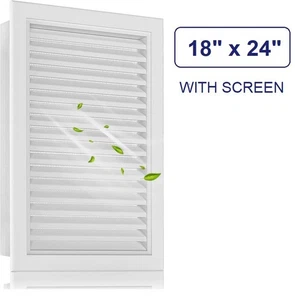 Ventilatore a timpano in alluminio premium 18" x 24" con schermo, apertura sfiato 16" x 22", bianco - Foto 1 di 9