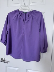 Camicetta donna Triratna elegante casual scollo a V manica 3/4 top moda grande - Foto 1 di 8