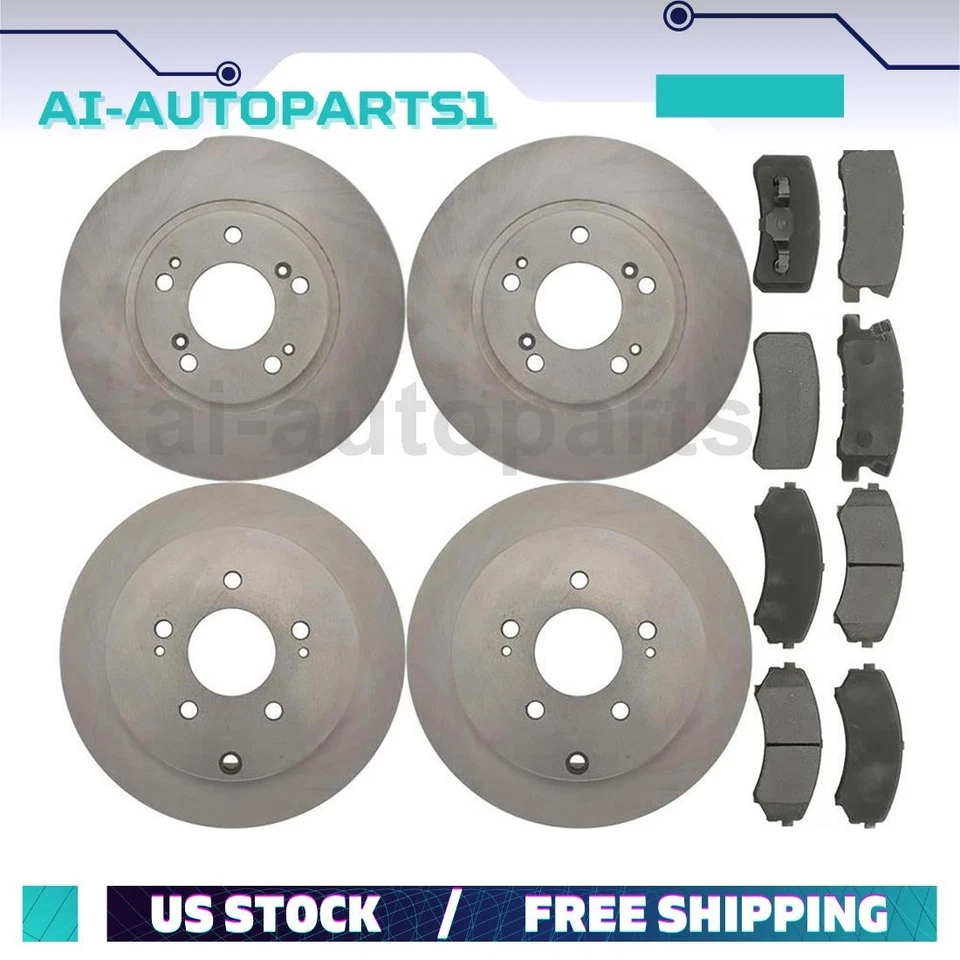 Комплект передних задних тормозных дисков + тормозных колодок подходит для Mitsubishi Endeavor 2004 2005 2006 годов выпуска - Изображение 1 из 4