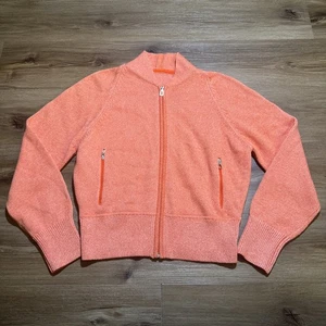 Lululemon Knit Full Zip Sweater SMALL Heathered Solar Orange LW3GK6S Cotton - Picture 1 of 19