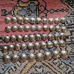 Vintage Münzarmband ausländisch silberfarben Peru konkav verschiedene 5 Stück Stil 3 - Bild 1 von 13