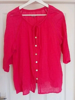 Joe Browns- Ladies Hot Pink, Lightweight Summer Blouse -Size 12 - Image 1 of 4