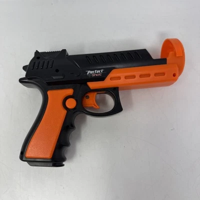 RARE PlayStation 3 Nyko Perfect Shot Gun Controller PS3 83091-U18 Black Orange - Image 1 of 4
