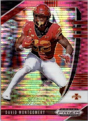 2020 Panini Prizm Draft Picks Prizms Pink Pulsar #27 David Montgomery - FB - Image 1 of 2