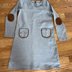 Hope and Henry Girls Sz 12 Long Sleeved Gray W/ Brown Accents Dress - Picture 1 of 16