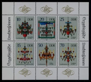 ALEMANIA RDA M/S 1989 MINERAL MONTAÑAS ARTE POPULAR VELA LUZ ARAÑA MNH 'm6262 - Imagen 1 de 1