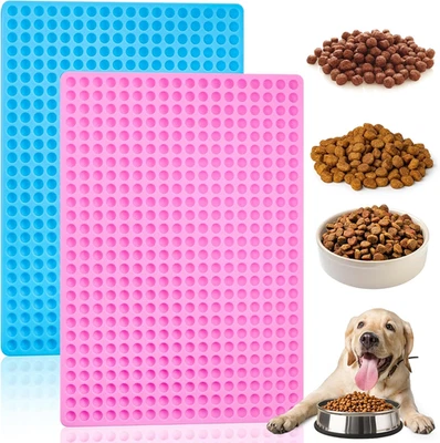 Paquete de 2 mini moldes redondos de silicona de 468 cavidades, molde para golosinas para perros pequeño semiesfera Mo Foto 1 de 4