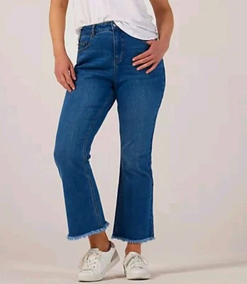 Ruth Langsford Kick Flare Frayed Hem 5-Pocket Design Jean Tall, Indigo, UK 12 - Image 1 of 4