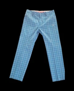 ~PUMA~ Performance Dri-Fit Blue Plaid Golf Pants Mens Sz 32x30 - Picture 1 of 14
