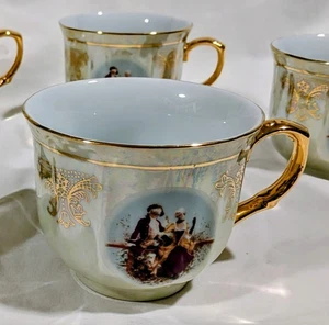 Juego de 5 tazas de té victorianas vintage de porcelana fina con adornos dorados - Imagen 1 de 5