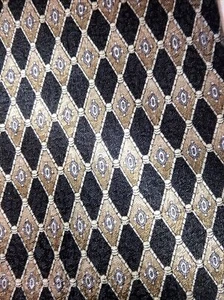 Kilburne and Finch Necktie Geometric Brown Gold Silk 4" Wide 60" Long - Picture 1 of 4