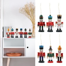 6pcs Pendants Delicate Nutcracker Soldier Decorations for Christmas Tree Party