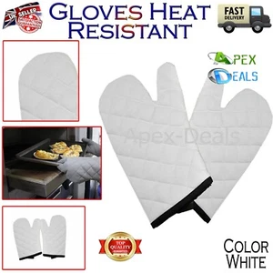 1 Pair Oven Gloves Heat Resistant Quilted Mitts Skin Friendly For Cooking Baking - Picture 1 of 5