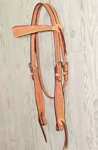 Billy Cook ausgestelltes Stirnband Kopfteil Korbweave bearbeitetes Russett oder heißes Öl 11-701 - Bild 1 von 24