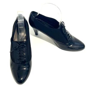 Zapatos de salón Oxford East 5th con cordones tela elástica y charol negro tacones para mujer 9,5 M - Imagen 1 de 11
