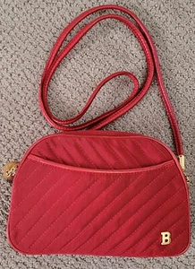 AUTÉNTICO BOLSO BALLY ACOLCHADO BOLA DE LONA CON ENCANTO HOMBRO/BANDOLERA USADO ROJO - Imagen 1 de 19