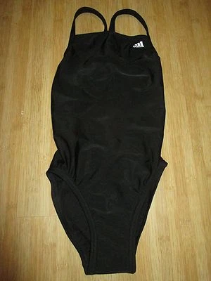 Adidas Niñas 10 26 Traje de Baño CARRERAS ATLÉTICO $70 Resistente al Cloro Negro Foto 1 de 3