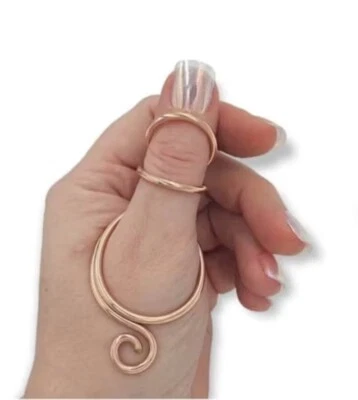 Thumb Knuckle Sterling Silver Ring for Women Arthritis Finger Splint Statement - Image 1 of 4