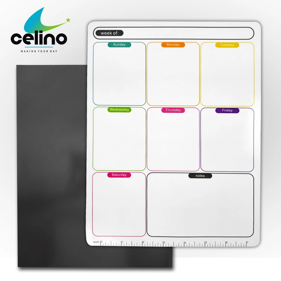 A4 Weekly Planner Magnetic Whiteboard Dry Wipe To Do List Meal Shopping Notes - Image 1 of 4