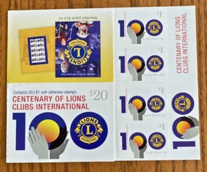 2017 Centenary of Lions International 20 x $1 Stamp Booklet (Philatelic Barcode) - Picture 1 of 2