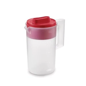 Rubbermaid Simply Pour 2 Quart Plastic Pitcher Clear With Red Lid 2 Qt - Picture 1 of 6