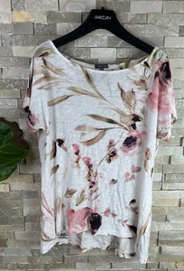 Phase Eight Women’s Size 10 White Floral Cotton Modal Top Blouse - Picture 1 of 6