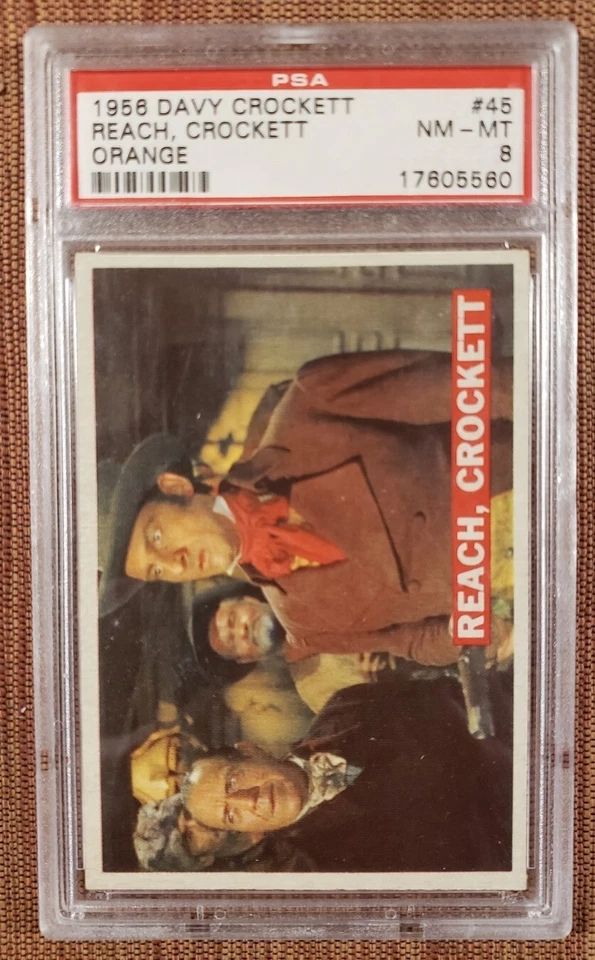 1956 Orange Davy Crockett #45 Reach Crockett Authentic Original Card PSA 8 NM/MT - Image 1 of 2