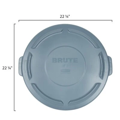 (6 PACK) Rubbermaid FG263100GRAY Brute 32 Gallon Gray Round Trash Can Lids - Image 1 of 2