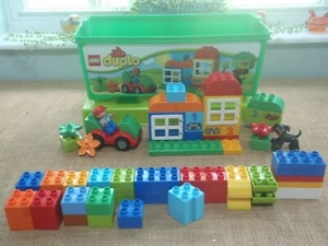 Lego Duplo Boxed Set Windows Car Flowers Blocks Storage Container & Bricks - Picture 1 of 11