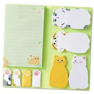 Cat Sticky Notes Set, Cute Sticky Note Animal Divider Tabs Bundle Writing - Picture 1 of 7