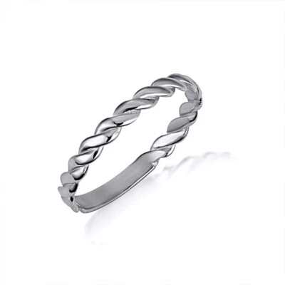 .925 Sterling Silver Rope Twist Stackable Band Ring - Image 1 of 2
