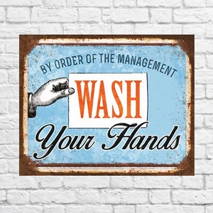 Wash your hands Tin Sign Metal Bar sign Pub metal sign Poster - Picture 1 of 4
