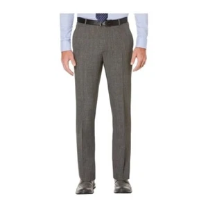 Perry Ellis Portfolio Men's Gray Slim-Fit Smoked Pearl Plaid Dress Pants 34x32 - Picture 1 of 3