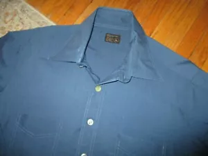 De colección JC PENNEY CAMISA Botones Frontal Mangas Largas Azul Liso Contraste Costuras GRANDE - Imagen 1 de 4