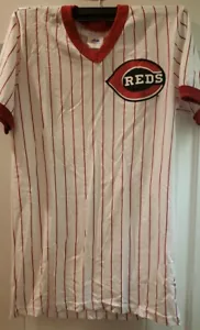 Cincinnati Reds Majestic MLB Baseball White & Red Pinstripes Jersey Size XL - Picture 1 of 5