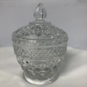 Vtg Anchor Hocking Wexford Sugar Bowl and Lid - Cut Glass Apothecary Jar LK NW - Picture 1 of 7