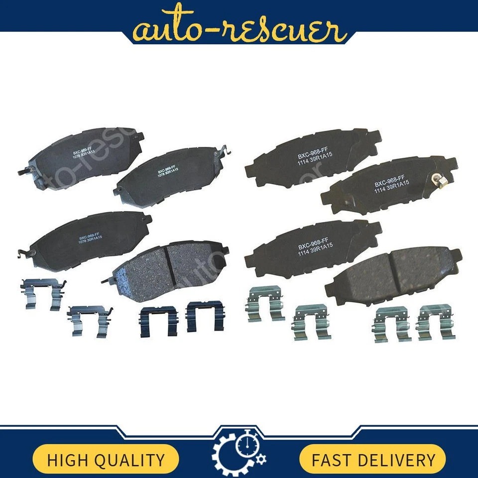 Conjunto de pastilhas de freio a disco dianteiro traseiro STOP BY BENDIX 2x para 2014 até 2018 Subaru WRX - Imagem 1 de 4