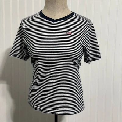 De Colección Polo Jeans Ralph Lauren L Camiseta a Rayas Logo Bandera Y2K Preppy Hecho en EE. UU. Foto 1 de 4