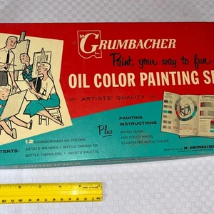 VINTAGE GRUMBACHER & MARSHALLS OIL PAINTS SET 321 HOBBY SET See Pictures! - Picture 1 of 14